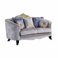 Homeroots 38 x 76 x 43 in. Cream Fabric Upholstery Loveseat with 5 Pillows 347276